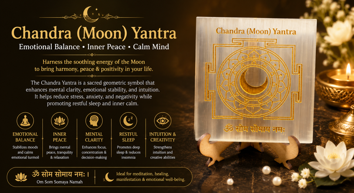 Moon (Chandra) Grah Yantra Plate with Stand