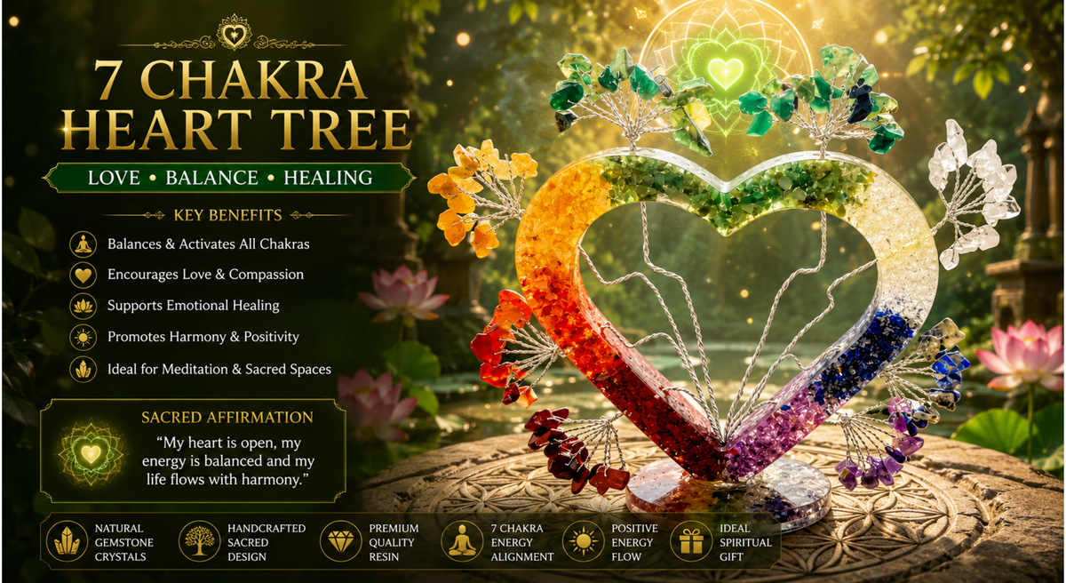 7 CHAKRA STONES HEART RESIN
GEMSTONES TREES