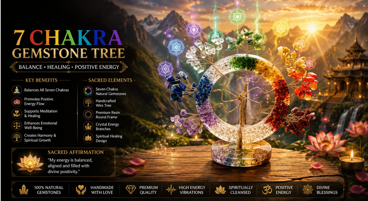 7 CHAKRA STONES ROUND RESIN
GEMSTONES TREES