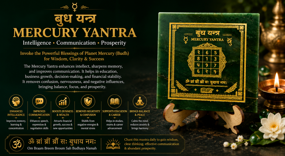 Mercury (Budh) Grah Yantra Plate with Stand