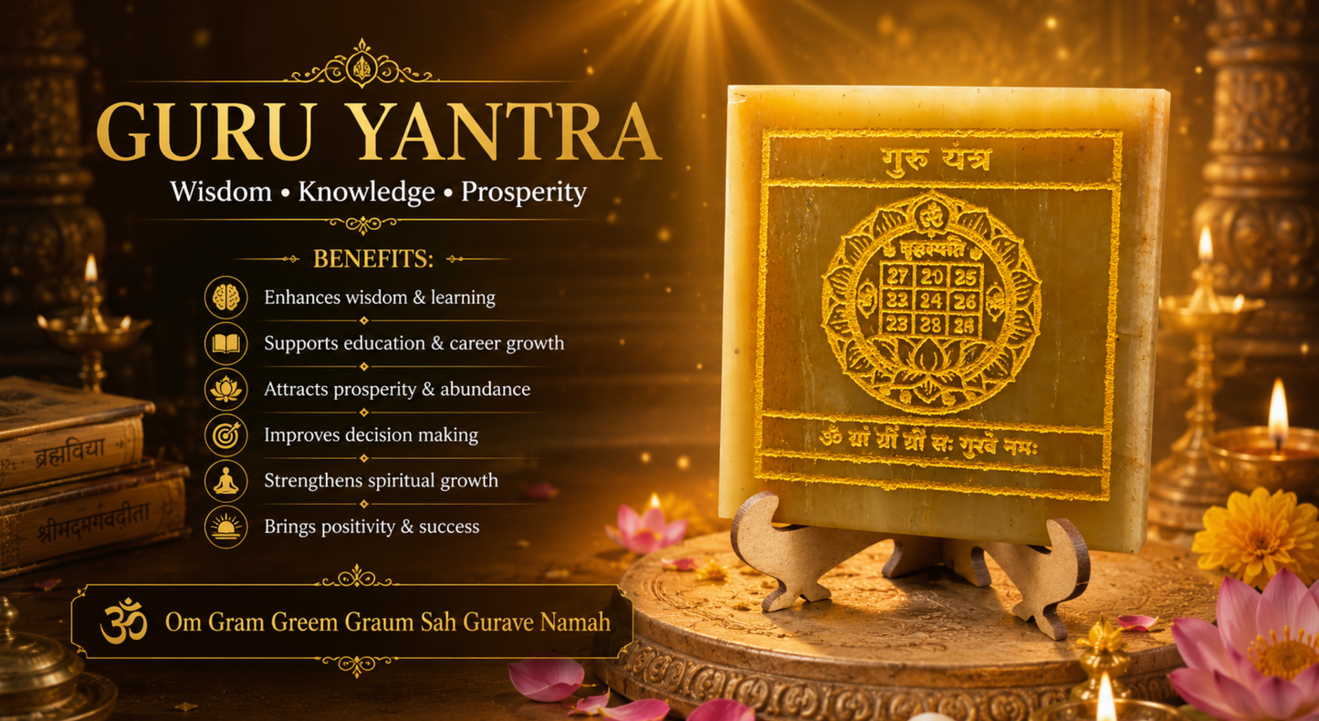 Jupiter (Guru) Grah Yantra Plate with Stand