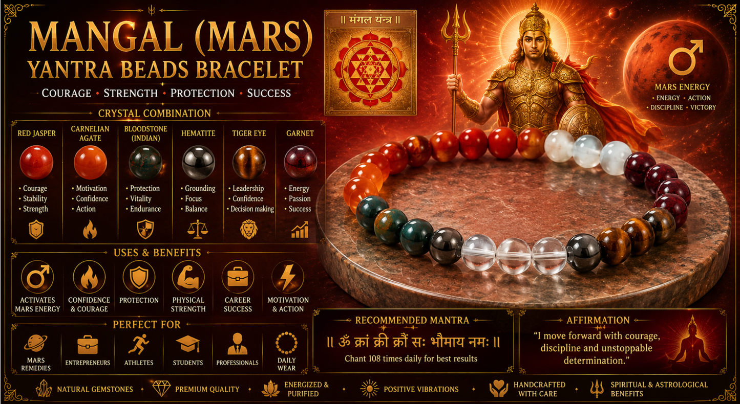 Mangal (Mars) Yantra Beads Bracelet