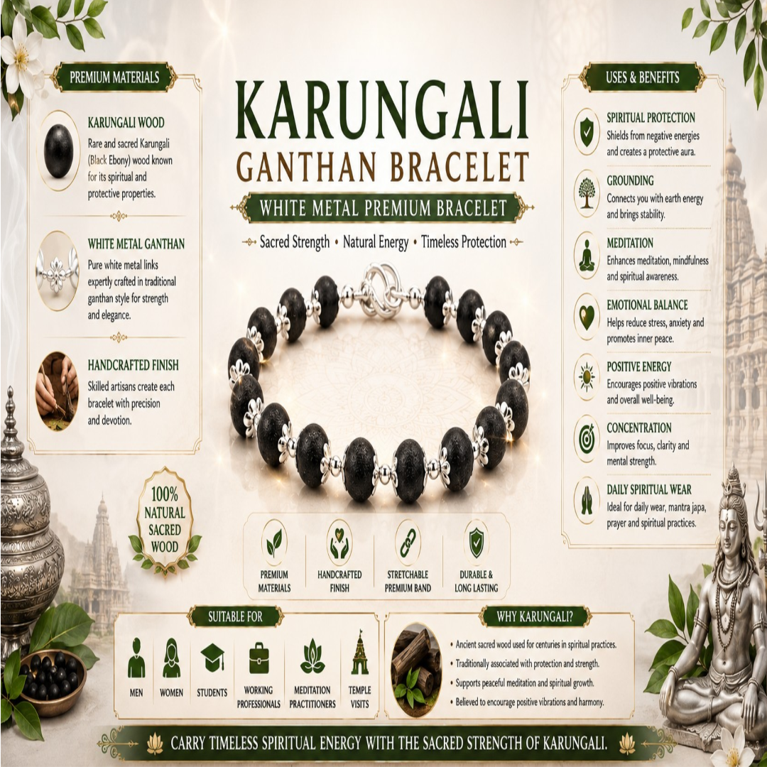 Karungali Natural Ganthan White Bracelet