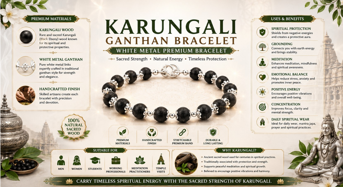Karungali Natural Ganthan White Bracelet