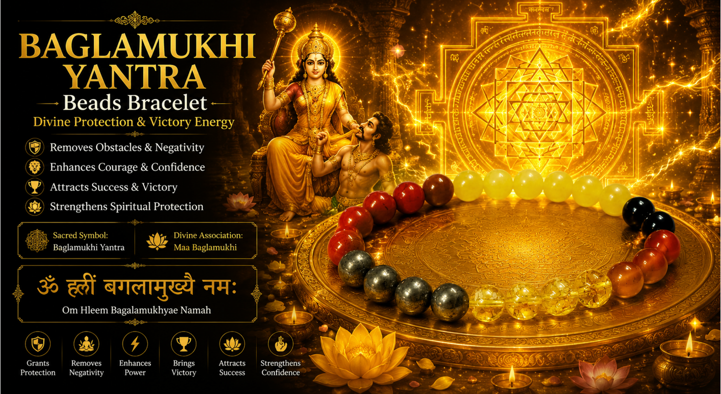Baglamukhi Yantra Beads Bracelet