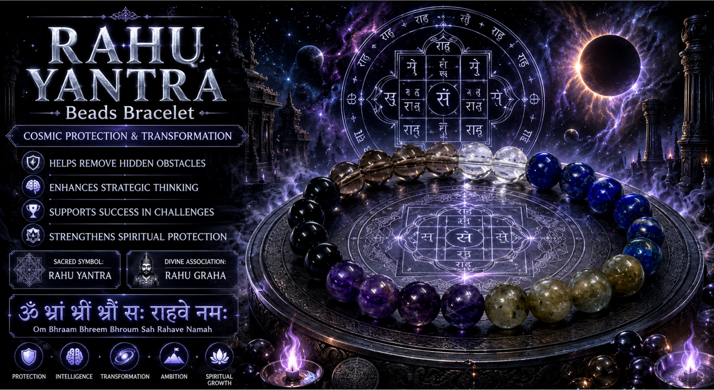 Rahu (North Node) Yantra Beads Bracelet