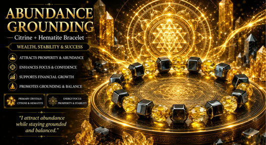 Abundance Grounding - Citrine + Hematite 8mm Bracelet