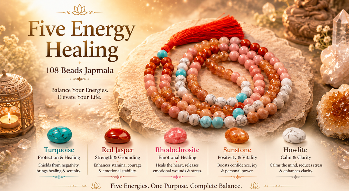 Five Energy Healing 108 Beads Japmala