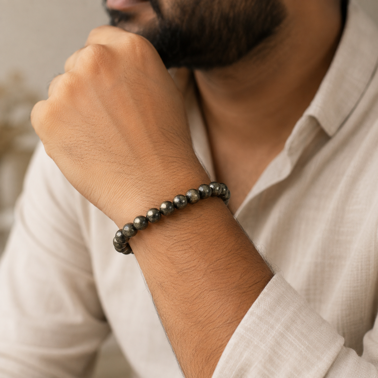 Shree Dhan – Pyrite 8mm Bracelet