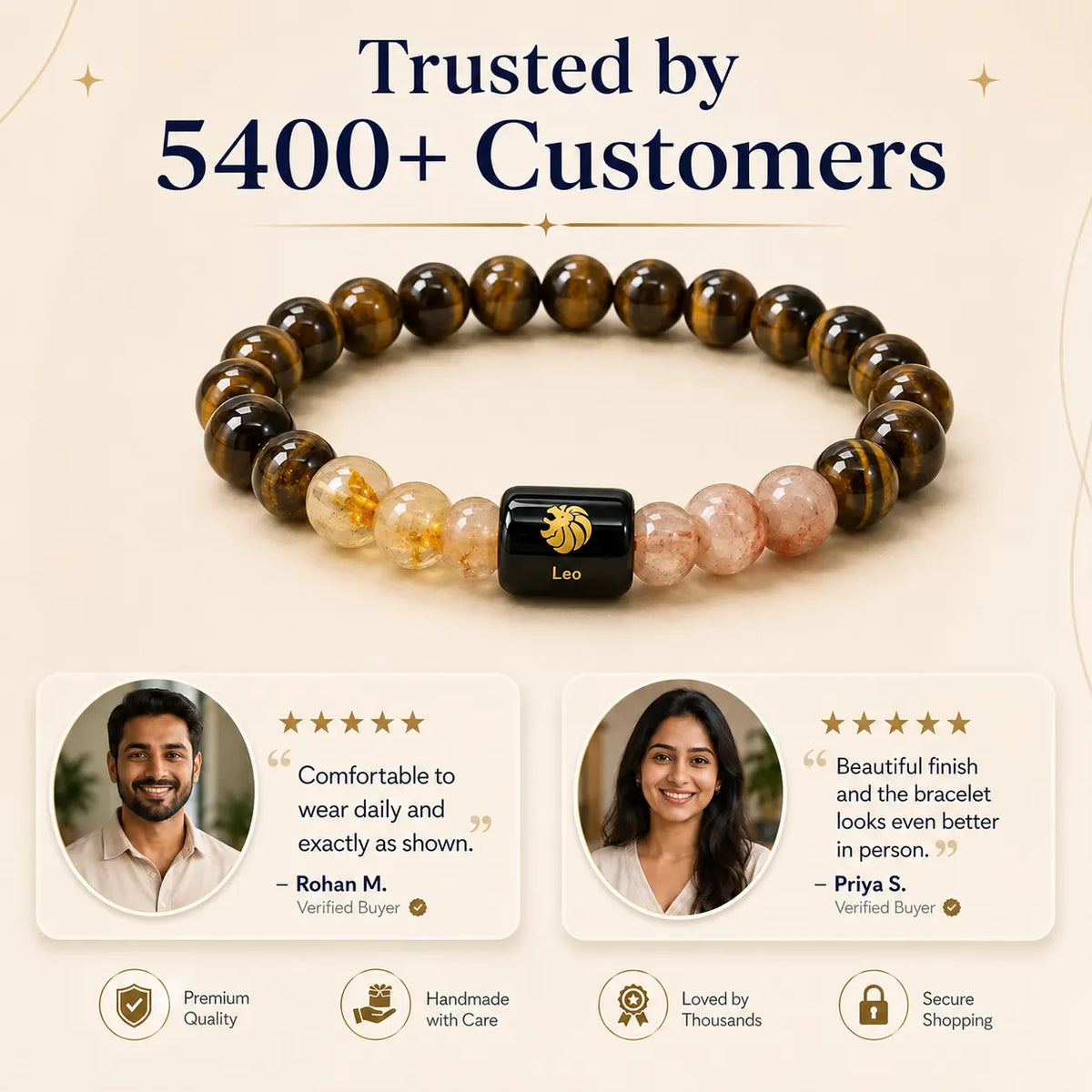 Leo ( सिंह राशि) (Zodiac Bracelet)