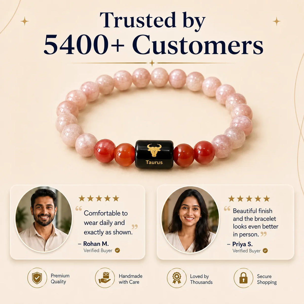Taurus (वृषभ राशि) (Zodiac Bracelet)