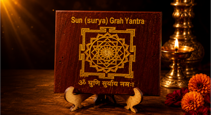 Sun (Surya) Grah Yantra Plate with Stand