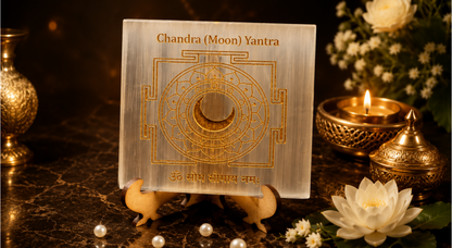 Moon (Chandra) Grah Yantra Plate with Stand
