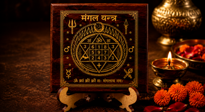 Mars (Mangal) Grah Yantra Plate with Stand