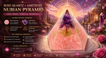 ROSE QUARTZ + AMETHYST 
NUBIAN PYRAMIDS