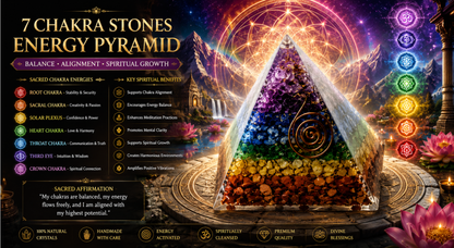 7 CHAKRA STONES PYRAMIDS - 70MM