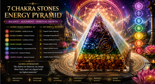 7 CHAKRA STONES PYRAMIDS - 70MM
