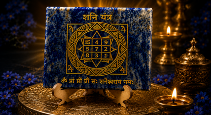 Saturn (Shani) Grah Yantra Plate with Stand