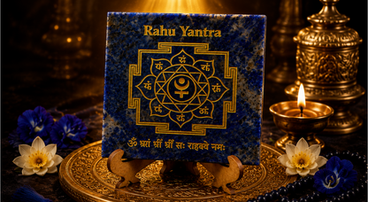 North Node (Rahu) Grah Yantra Plate with Stand