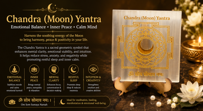 Moon (Chandra) Grah Yantra Plate with Stand