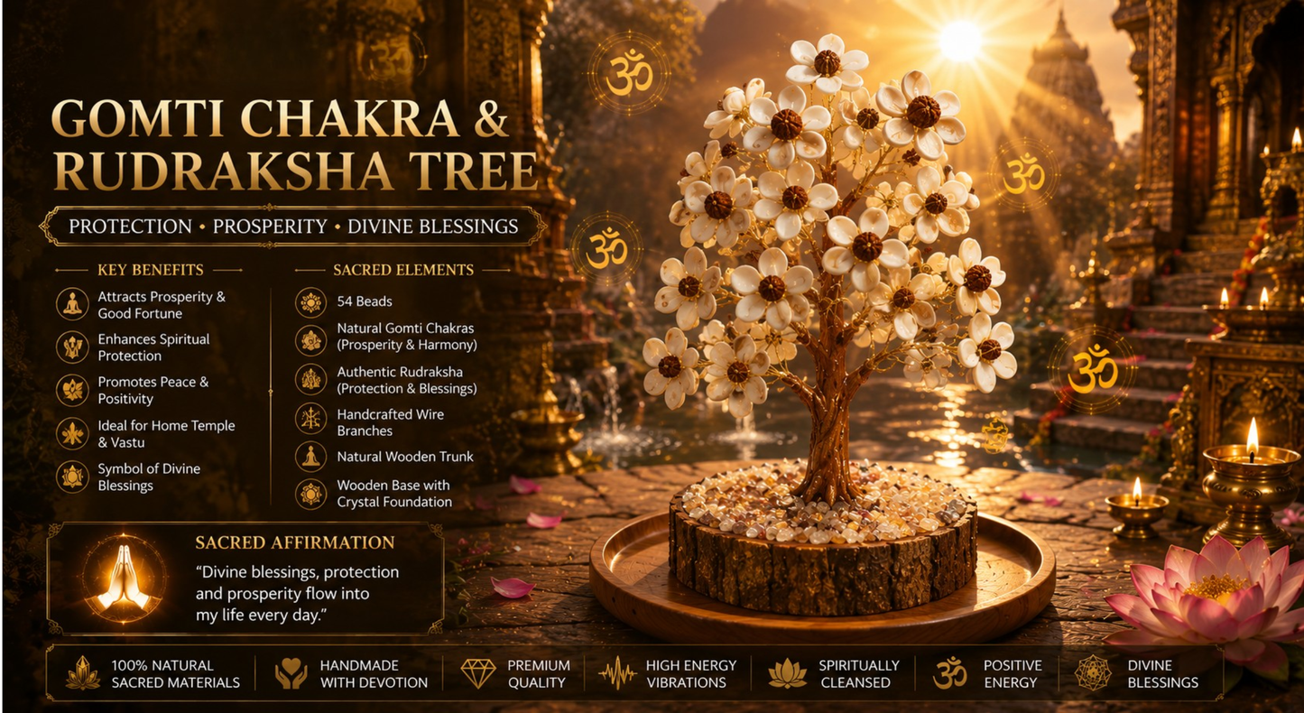 54 BEADS GOMTI CHAKRA +RUDRAKSH BEADS TREES