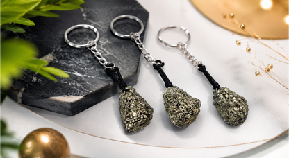Pyrite Cluster Keychain