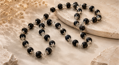 Karungali Natural Metal White Ganthan Mala