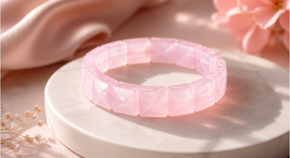 Rose Quartz Pyramids Bracelet