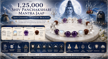 1,25,000 SHIV PANCHAKSHARI MANTRA JAAP - SHIV CHANDRA HARMONY BRACELET