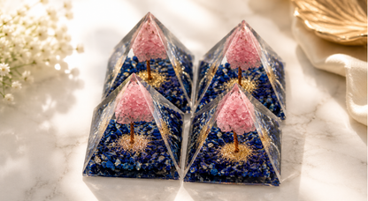 LAPIS LAZULI + ROSE QUARTZ 
NUBIAN PYRAMIDS