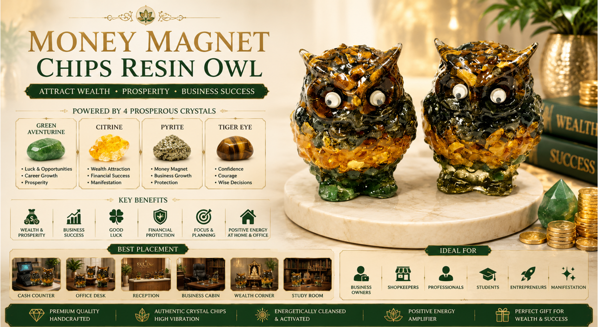 MONEY MAGNET CHIPS RESIN OWL