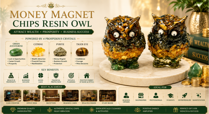 MONEY MAGNET CHIPS RESIN OWL