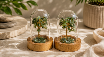 CHUNKY CHIPS TREES 
DOMES - DARK GREEN 
AVENTURINE