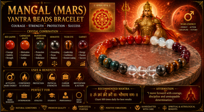 Mangal (Mars) Yantra Beads Bracelet