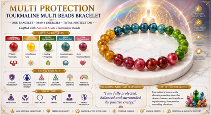 Multi Protection - Tourmaline Multi Beads Bracelet