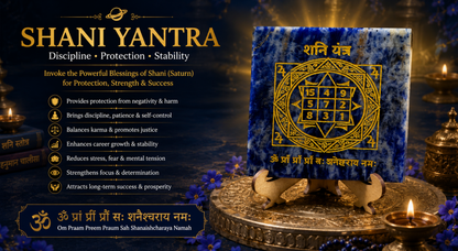 Saturn (Shani) Grah Yantra Plate with Stand