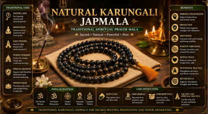 Natural Karungali Beads Japmala