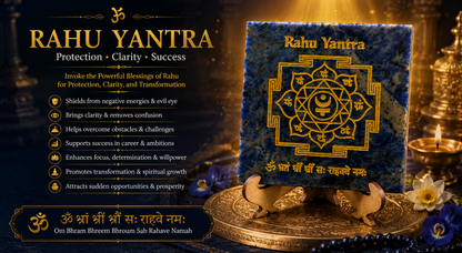 North Node (Rahu) Grah Yantra Plate with Stand
