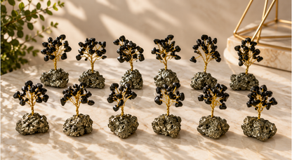 Pyrite Money Magnet Trees with Pyrite 
Cluster Base