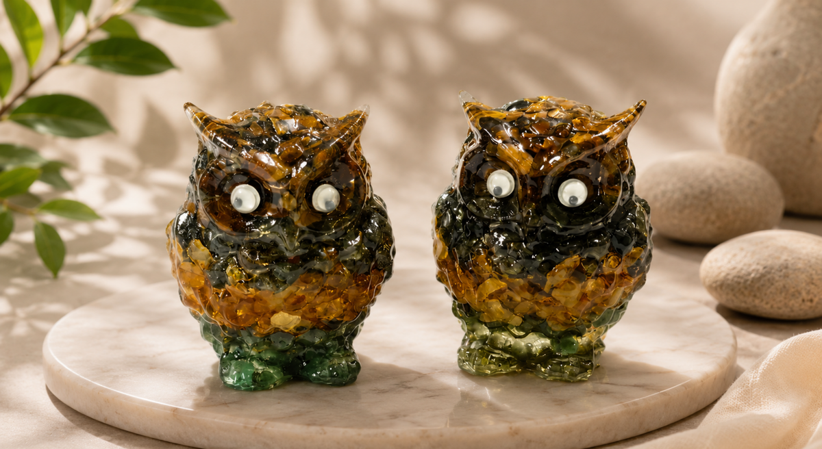 MONEY MAGNET CHIPS RESIN OWL