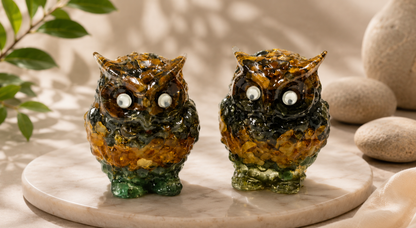 MONEY MAGNET CHIPS RESIN OWL