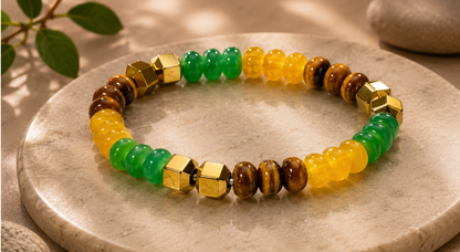 Money Magnet Bracelet (Aventurine+Tiger+Pyrite)