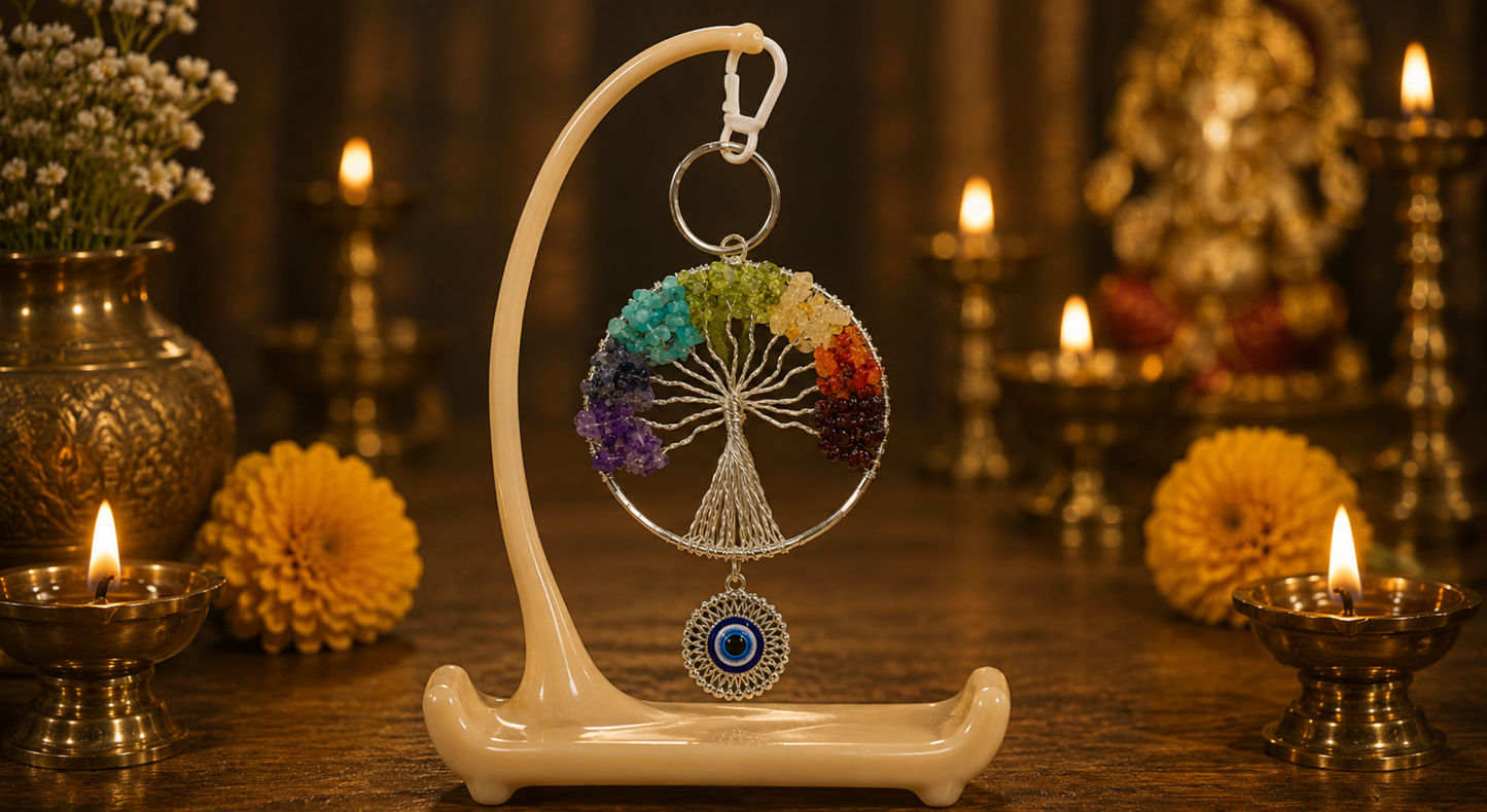 Chakra Small Tree of Life with Evil Eye Door Hanger