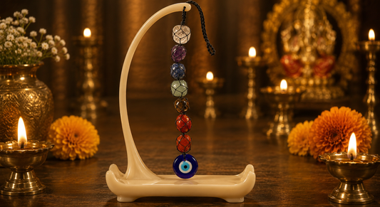 Chakra Stones Tumble Stones with Evil Eye Hanger
