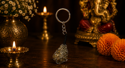 Pyrite Cluster Keychain
