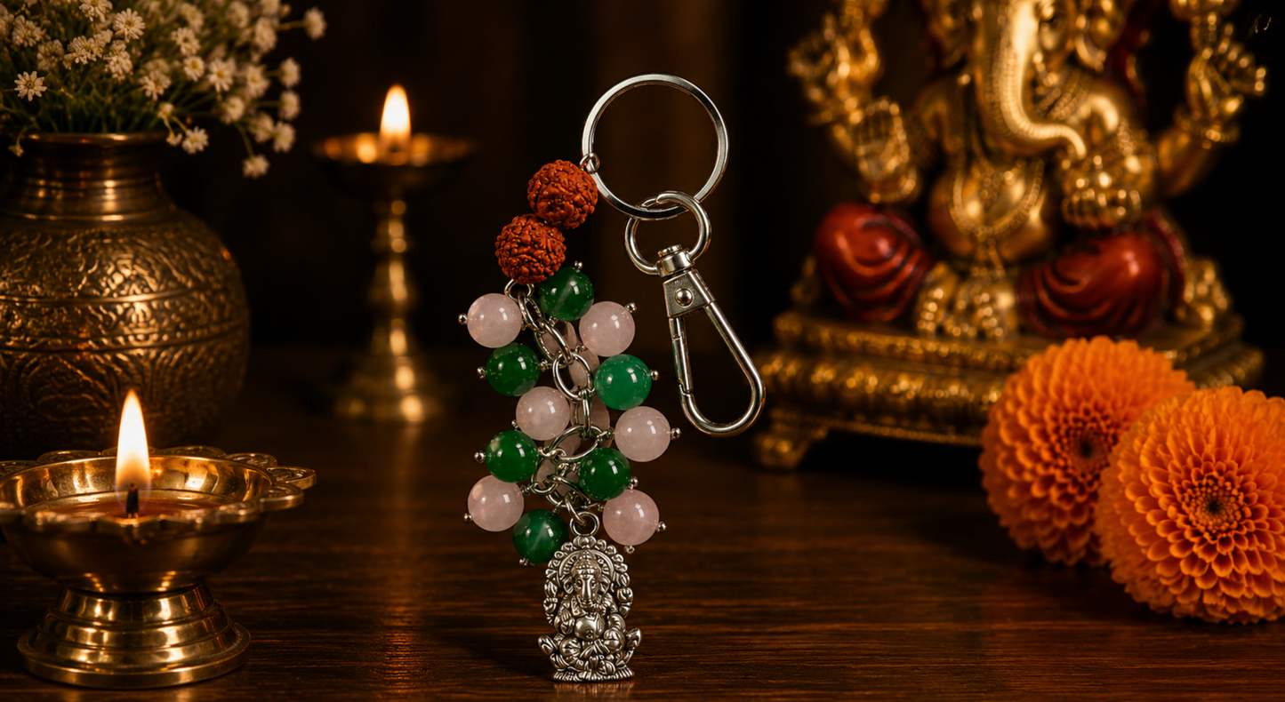 Shiv + Parvati + Ganesh (Family Harmony) Keychain