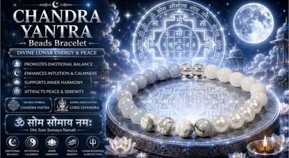 Chandra (Moon) Yantra Beads Bracelet