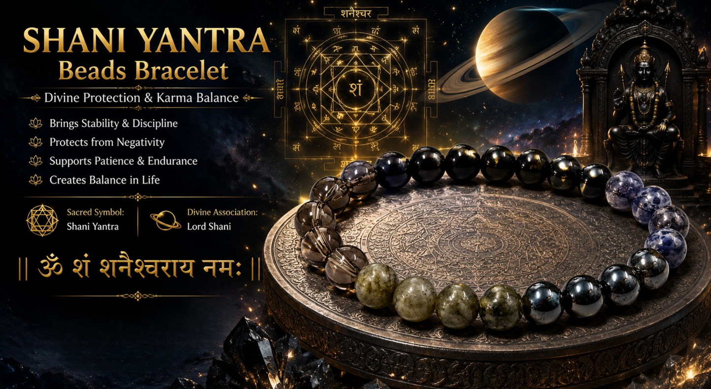Shani (Saturn) Yantra Beads Bracelet
