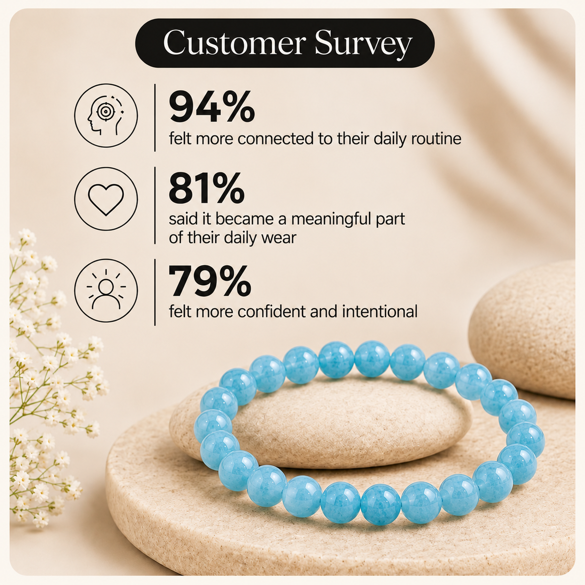 Natural Aquamarine 8mm Bracelet