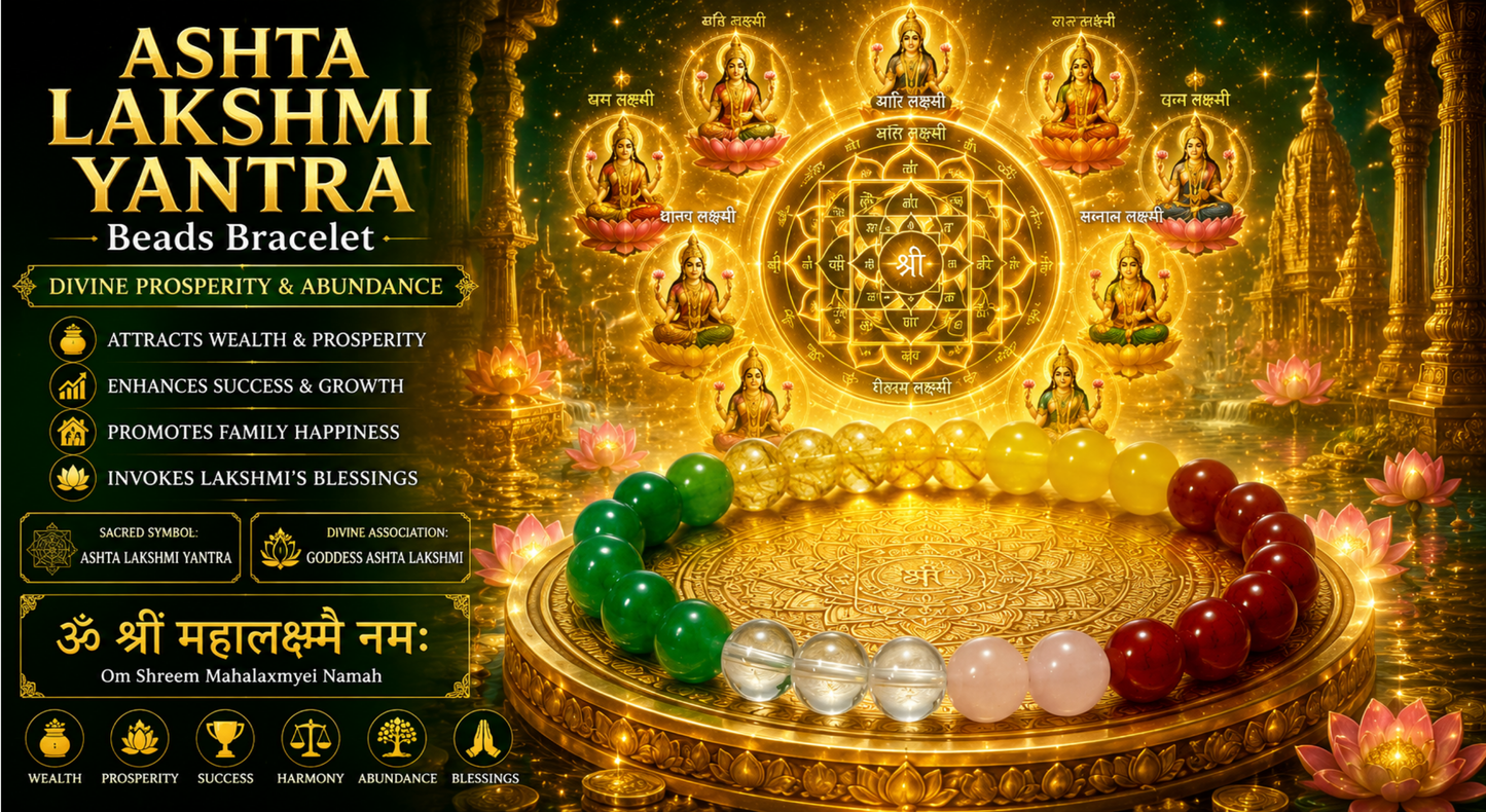 Ashta Laxmi Yantra Beads Bracelet